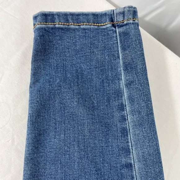 Free People Denim Jumpsuit Medium Zip Front Utility Coverall Blue Long Sleeve - Picture 7 of 16